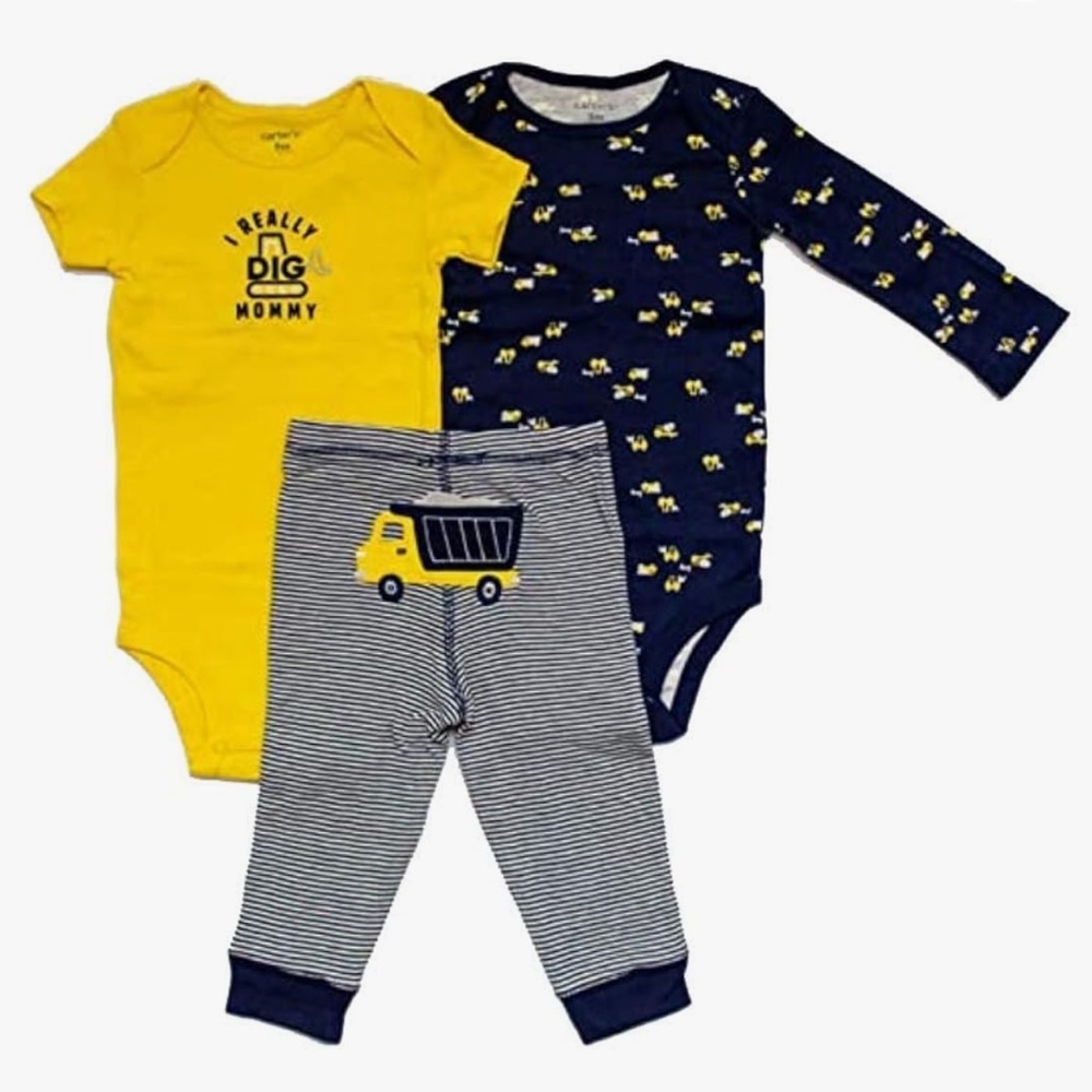 Carter’s Dig Mommy Baby Boy 3 Piece Matching Set Onesie Bodysuits & Pants 3M